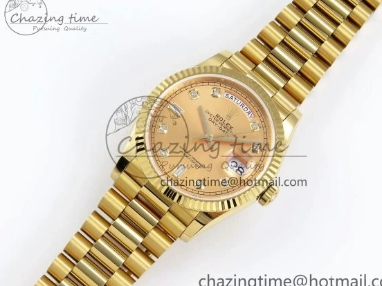 0121 StreetReady Day Date 36 YG TWSF Best Edition YG Diamonds Dial on YG Bracelet A 1616